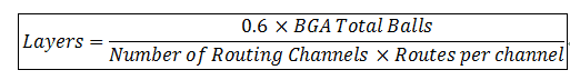 建议层的PCB​​上包含BGA IC的数目由一个简单的公式来确定